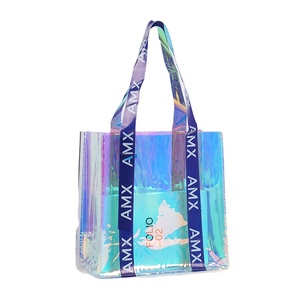 Bolsa de Mano Transparente Impermeable Personalizada, Bolsa de Compras de Hombro de PVC <span class=keywords><strong>Eva</strong></span> Brillante - Product Image 1