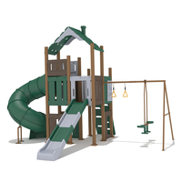 Ensembles de jeu pour enfants avec toboggan en plastique et balançoire pour tout-petits Équipement de terrain de jeu préscolaire pour le parc ou l'arrière-cour
