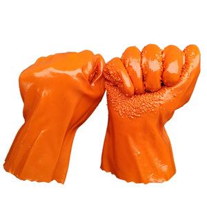 Qilu 708 PVC Anti-Slip Work <b>Gloves</b> Full Texture Raised Micro-Diamond Acid Alkali Resistant Lined Safety <b>Gloves</b> - Product Image 2