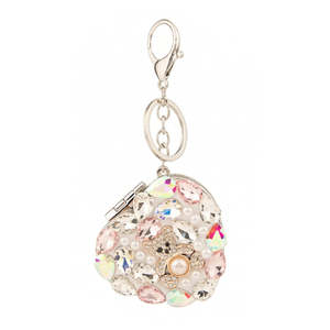 Heart-Shaped Bling Rhinestone <b>Compact</b> <b>Mirror</b> Double-Sided Portable Pocket <b>Mirror</b> Eco-Friendly Material 95% Reflectivity - Product Image 5