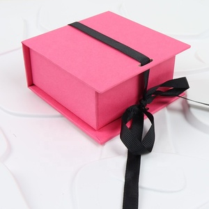 MOJIU Exquisite <b>Book</b>-Shape Magnet Paper Gift Packaging with Ribbon Jewelry <b>Boxes</b> - Product Image 4
