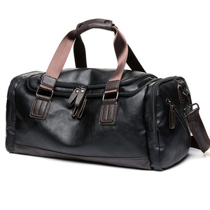 Large Capacity Gym Bag Travel Handbag Duffel Shoulder Strap Fashionable PU Lining Gym Polyester Weekender <b>Shoe</b> <b>Holder</b> Bag - Product Image 1
