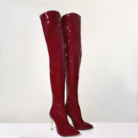 Bottes hautes OEM 11 cm à talons aiguilles pointus, sexy, style classique, pour femmes, grandes tailles 34-48