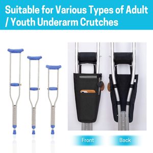 Échantillon gratuit : Pochette noire pour bâton de marche, étui de rangement, portefeuille, lavable, design tendance, accessoires pour produits orthopédiques - Product Image 5