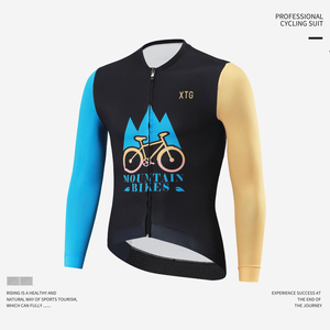 Jersey de Ciclismo Unisex de Manga Larga, Estampado de Bicicletas de Montaña, Secado Rápido, Transpirable, para Ciclismo de Montaña y Carretera, para Hombres y Mujeres - Product Image 2