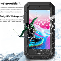 Coque de téléphone robuste en métal à protection intégrale 360° avec protection d'écran en verre intégrée, design étoile transparent, antichoc pour