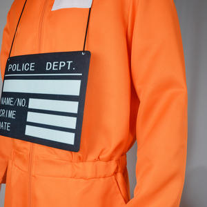 Costume de cosplay de prisonnier masculin, combinaison à manches longues, body, détenu orange, uniforme de fête pour adultes, déguisement de carnaval, tenue d'Halloween - Product Image 6