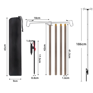 Gấp nhôm hợp kim đèn cực có thể điều chỉnh đèn Lồng Chủ Rod cho Cắm Trại Đi Bộ Đường Dài câu cá Backpacking - Product Image 5