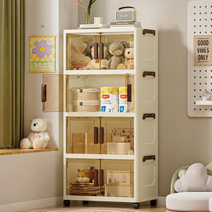 Armoire en <span class=keywords><strong>plastique</strong></span> empilable avec porte coulissante transparente et <span class=keywords><strong>roulettes</strong></span> pour usage domestique, armoire <span class=keywords><strong>de</strong></span> <span class=keywords><strong>rangement</strong></span> en <span class=keywords><strong>plastique</strong></span> - Product Image 5