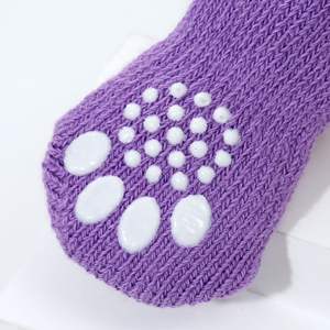 4 Pares de Calcetines Antideslizantes para Perros Pequeños, Calcetines Antideslizantes para Teddy, Chihuahua, Calcetines Lindos para Cachorros, Gatos, Protección para Patas de Mascotas - Product Image 5