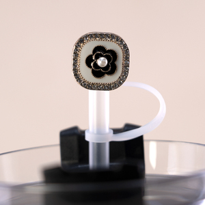 8mm 10mm acrilico paglia Toppers all'ingrosso riutilizzabili a prova di schizzi di pietra gemma di cristallo fiore rosa bicchieri accessori - Product Image 2