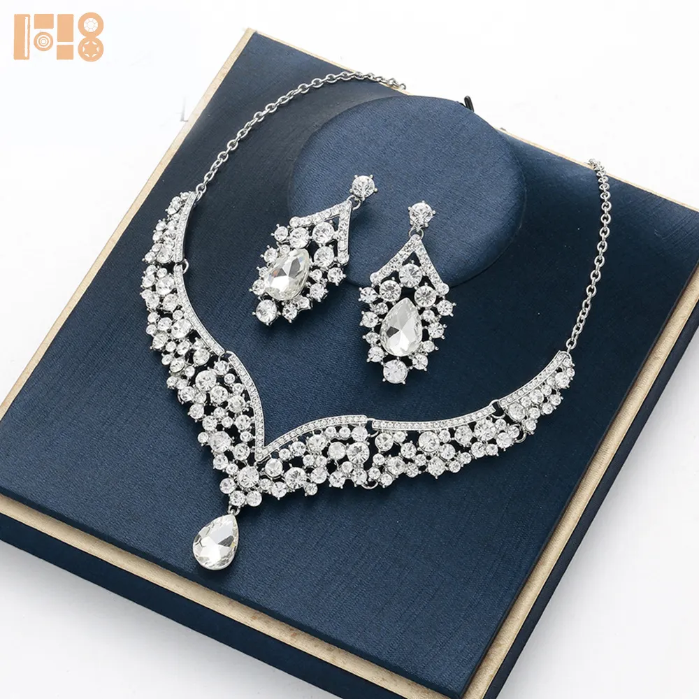 Luxury Rhinestone Wedding Indian bride Zinc alloy jewelry fashion vogue jewelry wedding necklace