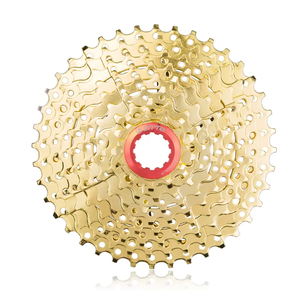 Goud Kleur Wide Verhouding 11-40T Splined Fiets Cassettes Hubs 9 Speed Vrijloop