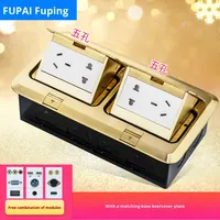 Prise de sol européenne double 2 trous britannique 10-20A IP11 entièrement en acier inoxydable Pop-Up 2 positions avec port USB