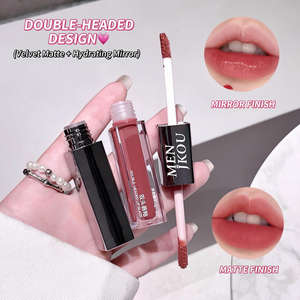 双头丝绒哑光唇泥镜面唇彩防水持久保湿不粘杯液体唇膏 - Product Image 2