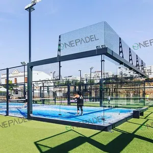 模块化球场供应商为您提供全景玻璃围栏帕德尔网球场。