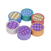 Broyeur à tabac écologique en plastique biodégradable concave à 3 couches avec paillettes, 42*21mm, accessoire de fumeur