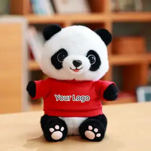 Songshan Toys Hot Sale Kawaii Plush Panda Doll Custom Clothes Logo Name Dress Small Cute Toy Stuffed Animal Soft Material Gift