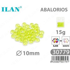 Ilan Abalorios Perline trasparenti gialle da 10 mm da 15 g per la creazione di gioielli - Product Image 1