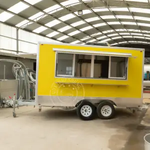 Avustralya standart gıda kamyon dondurma römork mobil yiyecek arabası gıda römork tam iyi fiyat ile donatılmış