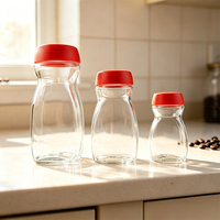 Nuevo Producto: Frascos de Vidrio Clásicos Reciclables y Ecológicos de 50g, 100g y 200g con Tapa Roja de Plástico para Café Instantáneo, Azúcar y Galletas