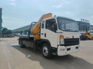 Camión de Remolque HOWO de 8 Toneladas con Grúa de 5 Toneladas, <span class=keywords><strong>Euro</strong></span> 2 Diésel, Vehículo de Recuperación en Carretera, Plataforma Plana para Elevación y Remolque - Product Image 4