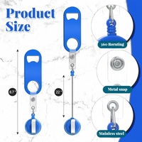 Décapsuleur rétractable personnalisé avec logo, ouvre-bouteille plat pour barman avec porte-badge rond et clips pour cuisine, restaurant, maison