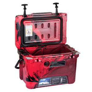 Glacière rotomoulée Kuer 20 quarts, camouflage rouge, portable, pour la pêche et le rangement extérieur - Product Image 4