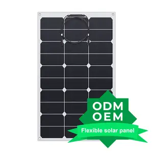 Sunpower panel surya Semi fleksibel, panel surya fleksibel 100w dengan pengisian konektor untuk tenda kabin perahu RV