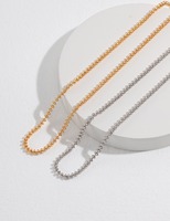Bijoux fantaisie, collier ras de cou en argent sterling 925 pour femmes, tendance, perles d'abacus, plaqué or 3 mm