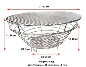 Thickened Stainless Steel BBQ Wire Grate Multisize Cooking <b>Grill</b> Net <b>for</b> Charcoal Oven - Product Image 6