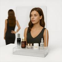 Hookei Tableau d'affichage de produits de soins de la peau de maquillage de bureau en acrylique personnalisé Présentoir de cosmétiques en acrylique en forme de L
