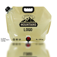Vente en gros 8L grande cruche d'eau d'urgence pliable sac conteneur camping en plein air réservoir d'eau sac à eau en plastique