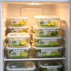 Boîtes de conservation alimentaire en verre hermétiques GREENSIDE avec couvercles, contenants anti-fuite pour la préparation des repas, boîtes à lunch compatibles micro-ondes pour la cuisine - Product Image 1