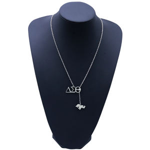 नई डिजाइनर ग्रीस डेल्टा सिग्मा थीटा डिजाइन स्टेनलेस स्टील का गड़ा और हाथी 1913 महिला हार के प्रति हार - Product Image 3