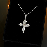 Nouveau collier pendentif en argent S925 pour femme, motif croix iris, polyvalent, exquis, bijoux de mariage de haute qualité, vente en gros