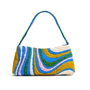 Bolso de Mano Bordado a Mano con Diseño de Ojo Azul de Moda, Forma Rectangular, Tela de Algodón, Artesanía Textil Artística y Elegante - Product Image 3