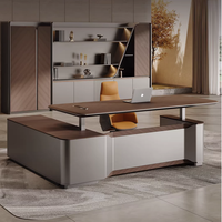 Bureau de direction de luxe durable à texture 3D, peinture Taiho 8 couches, finition brillante, écologique, résistant à l'eau, table de direction de qualité E1