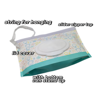 Sac à fermeture éclair réutilisable en EVA/PEVA au design de dessin animé pour lingettes humides et couches de voyage, avec rangement pour papier toilette à fermeture éclair en plastique