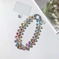 Chaîne de poignet portable en alliage de zinc avec perles de cristal scintillantes, sangle de téléphone durable, anti-perte, porte-clés de sac, pendentif pour téléphone portable
