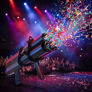 JINXIN SFX Powerful <strong>DJ</strong> Metal Confetti Cannon 20W Three Heads Electric Shooter for Celebration and Performance - Product Image 1