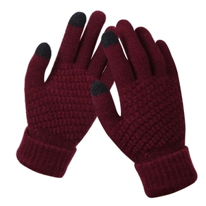 Gants d'hiver Jacquard pour femmes à écran tactile Mitaines en <span class=keywords><strong>laine</strong></span> tricotées extensibles chaudes pour l'extérieur - Product Image 3
