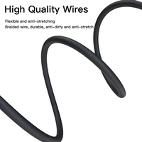 Câble audio AUX YAU28 YESIDO 15 cm, prise mâle 3,5 mm vers port femelle pour écouteurs et microphone