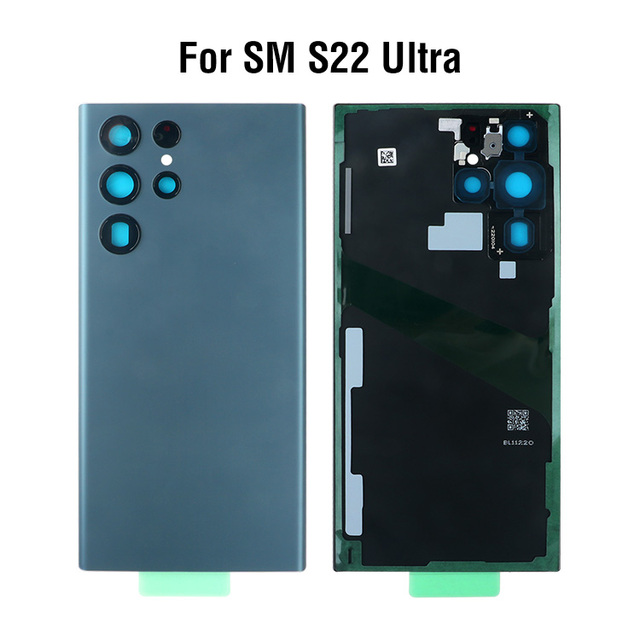 Phone OEM Back Cover for Samsung S22 Ultra Phone Back Housing+Rear Camera Lens +Tap Replacement Not Original Battery Back Cover