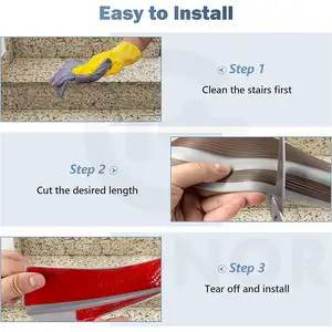 Nosing tangga Non Slip PVC, Strip Anti selip untuk tangga dan lantai