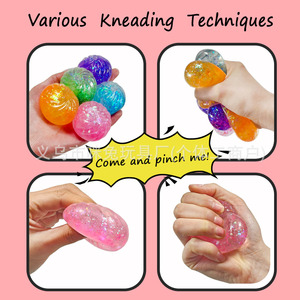 Jouet anti-stress transfrontalier très populaire, boule de décompression scintillante et colorée en forme de boulette vapeur - Product Image 3