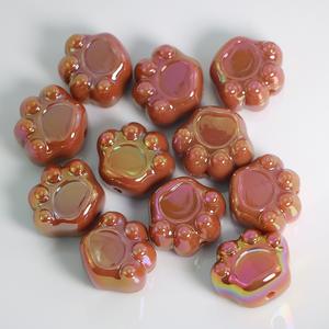 Wholesale Cute Cartoon Cat Paws Shaped Natural Black Gold <b>Silver</b> Obsidian Loose Straight Hole Spacer <b>Beads</b> Handmade - Product Image 3