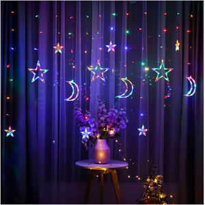 Đèn LED Chiếu Sáng Cho Cửa Sổ, Đèn Chiếu Mành Trang Trí Nhấp Nháy Ánh Sáng Mặt Trăng Hình Ngôi Sao - Product Image 4