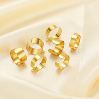 Bague plaquée or 18 carats avec trou anneaux à ouverture unique en acier inoxydable pour bricolage femmes fabrication de bijoux en vrac en gros