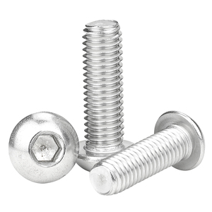 100 piezas/bolsa Tornillos de máquina de cabeza redonda hexagonal de acero al carbono niquelado 12.9 M2-M12 - Product Image 1